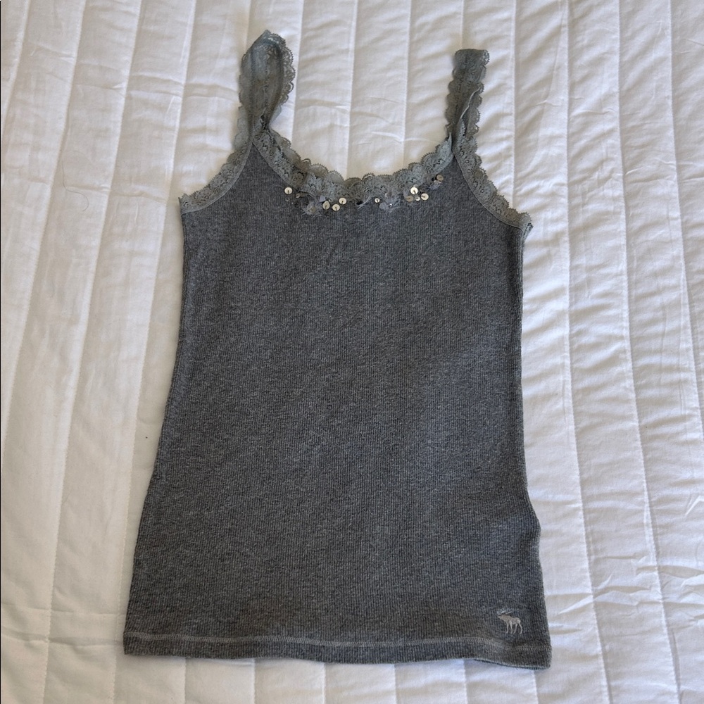 Abercrombie & Fitch‎ Charcoal Camisole with Floral Lace
